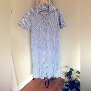 🌱FRAME blue + white dress